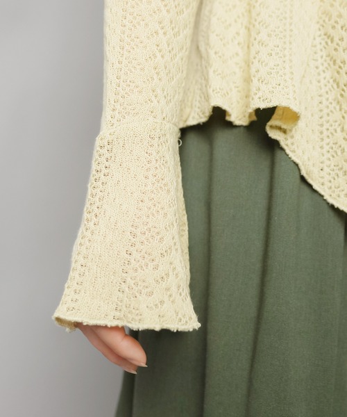 SPINNS（スピンズ）の「【セットアイテム】レースカーディガン/フレアスリーブ/ローズタイ付き/NEO森ガール（カーディガン/ボレロ・レディース・アイボリー/ベージュ/ブラウン・ONESIZE）」の16枚目の写真