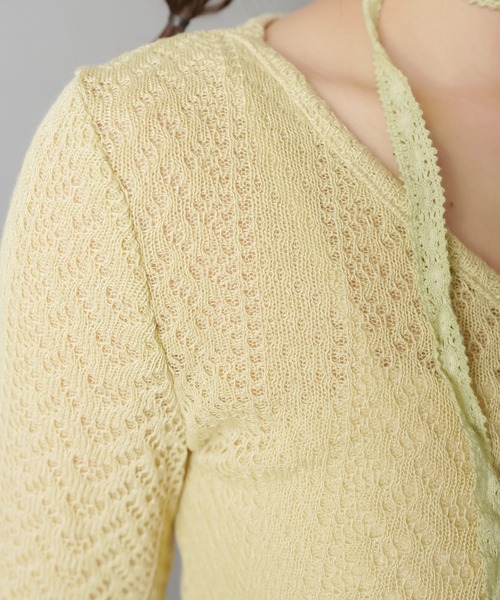 SPINNS（スピンズ）の「【セットアイテム】レースカーディガン/フレアスリーブ/ローズタイ付き/NEO森ガール（カーディガン/ボレロ・レディース・アイボリー/ベージュ/ブラウン・ONESIZE）」の14枚目の写真