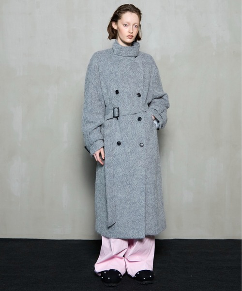 Ribbon Collar Shaggy Long Coat / リボンカラーシャギーロングコート