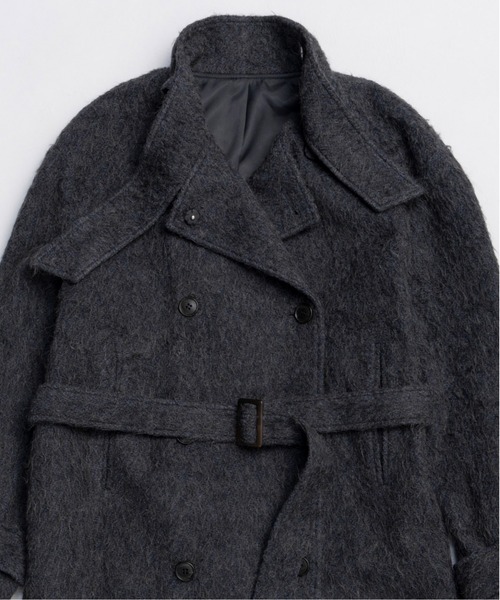 MAISON SPECIAL(メゾンスペシャル)の「Ribbon Collar Shaggy Long Coat / リボンカラーシャギーロングコート(その他アウター・レディース・チャコールグレー/ライトグレー・FREE)」の11枚目の写真