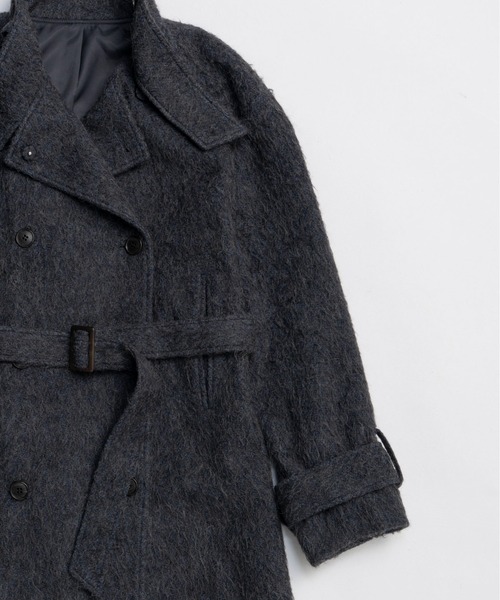 MAISON SPECIAL(メゾンスペシャル)の「Ribbon Collar Shaggy Long Coat / リボンカラーシャギーロングコート(その他アウター・レディース・チャコールグレー/ライトグレー・FREE)」の13枚目の写真