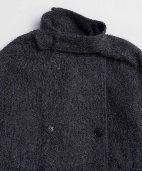 MAISON SPECIAL(メゾンスペシャル)の「Ribbon Collar Shaggy Long Coat / リボンカラーシャギーロングコート(その他アウター・レディース・チャコールグレー/ライトグレー・FREE)」の12枚目の写真