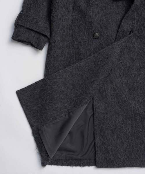 MAISON SPECIAL(メゾンスペシャル)の「Ribbon Collar Shaggy Long Coat / リボンカラーシャギーロングコート(その他アウター・レディース・チャコールグレー/ライトグレー・FREE)」の15枚目の写真