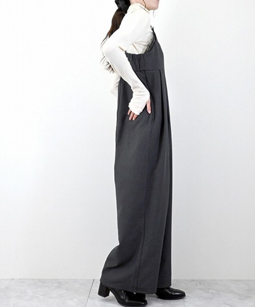 STYLEBLOCK(スタイルブロック)の「レースキャミオールインワン(サロペット/オーバーオール・レディース・ベージュ/ブラック/チャコールグレー・M)」の6枚目の写真