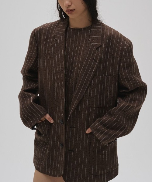 TODAYFUL/トゥデイフル】Boyfriend Stripe Linen Jacket/ボーイ