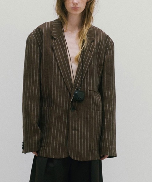 ジャケット・アウター Todayful Boyfriend Stripe Linen Jacket TODAYFUL/トゥデイフル】Boyfriend Stripe Linen Jacket/ボーイ