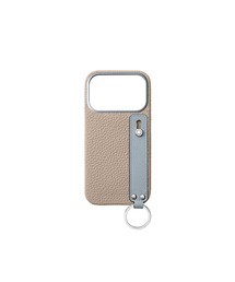 iPhone15Pro)ハンドル付き バックカバーケース シュリンクレザー