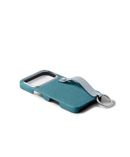 BOHAVENTURA (iPhone 17 Pro) ハンドル付き ×ブルー iPhone 17 Pro) ハンドル付き バックカバーケース シュリンクレザー