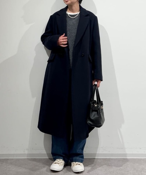 ◇ウールモッサダブルチェスターコート（チェスターコート）｜human