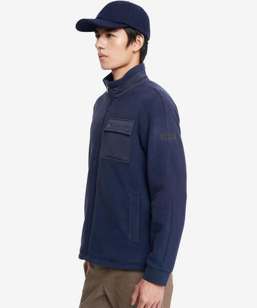 AIGLE(エーグル)の「olartec Thermal Pro ポーラーテック フリースブルゾン(ブルゾン・メンズ・モスグリーン/ダークネイビー・S/M/L)」の4枚目の写真
