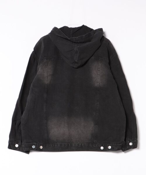 BLANC FICELLE(ブランフィセル)の「デニム パーカー(Tシャツ/カットソー・メンズ・ブルー/ブラック・XL/M/L)」の3枚目の写真