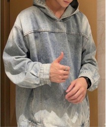 BLANC FICELLE（ブランフィセル）の「デニム　パーカー（Tシャツ/カットソー）」