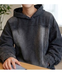 BLANC FICELLE（ブランフィセル）の「デニム　パーカー（Tシャツ/カットソー）」