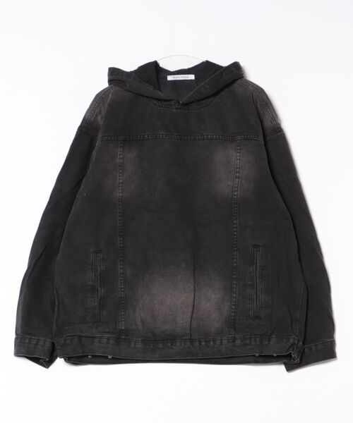 BLANC FICELLE(ブランフィセル)の「デニム パーカー(Tシャツ/カットソー・メンズ・ブルー/ブラック・XL/M/L)」の5枚目の写真