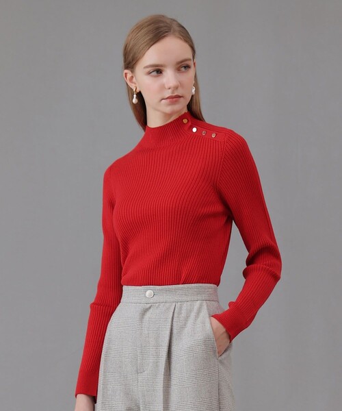 メリノワイドリブハイネック プルオーバー（ニット/セーター）｜ANAYI