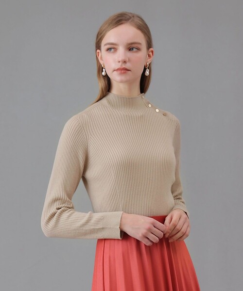 メリノワイドリブハイネック プルオーバー（ニット/セーター）｜ANAYI