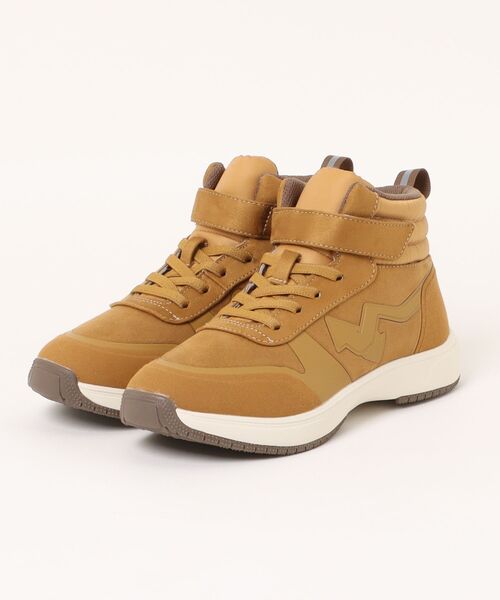 MAD FOOT（マッドフット）の「MADFOOT! マッドフット キッズ ブーツスニーカー【耐水/幅広3E】スノトレ ハイカット ウィンターシューズ 252003（スニーカー・キッズ・キャメル/グリーン系その他/ブラック×ブラック・24.0cm/23.0cm/21.0cm/20.0cm/22.0cm）」の3枚目の写真