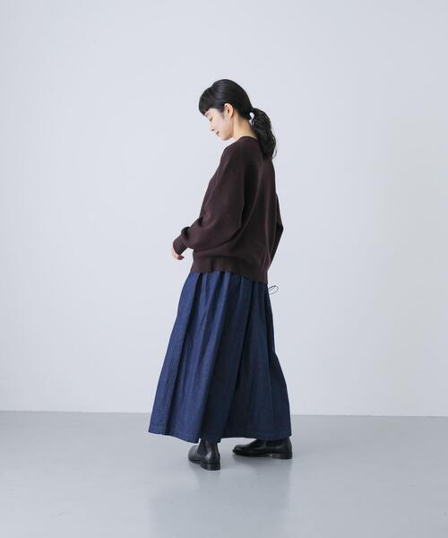 かぐれ(カグレ)の「デニムタックワイドパンツ(デニムパンツ・レディース・インディゴブルー・FREE)」の7枚目の写真