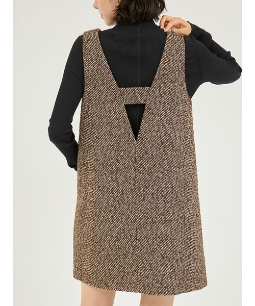 emmi（エミ）の「ミニジャンパースカート（ワンピース・レディース・ブラウン/ブラック・0/1）」の5枚目の写真