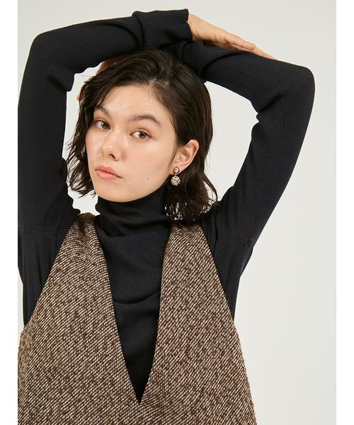 emmi（エミ）の「ミニジャンパースカート（ワンピース・レディース・ブラウン/ブラック・0/1）」の7枚目の写真