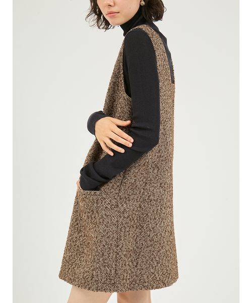 emmi（エミ）の「ミニジャンパースカート（ワンピース・レディース・ブラウン/ブラック・0/1）」の11枚目の写真