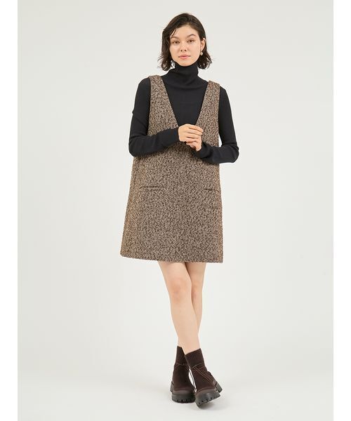 emmi（エミ）の「ミニジャンパースカート（ワンピース・レディース・ブラウン/ブラック・0/1）」の12枚目の写真