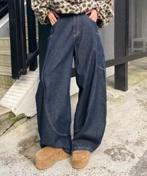 RAY CASSIN | 【ウエスト調節可/2サイズ展開】デザイン切替デニム(デニムパンツ)