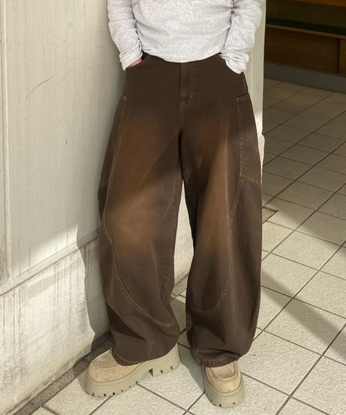 RAY CASSIN（レイカズン）の「【ウエスト調節可/2サイズ展開】デザイン切替デニム（デニムパンツ・レディース・ブルー/ブラック/ブラウン/ネイビー・S/M）」の10枚目の写真