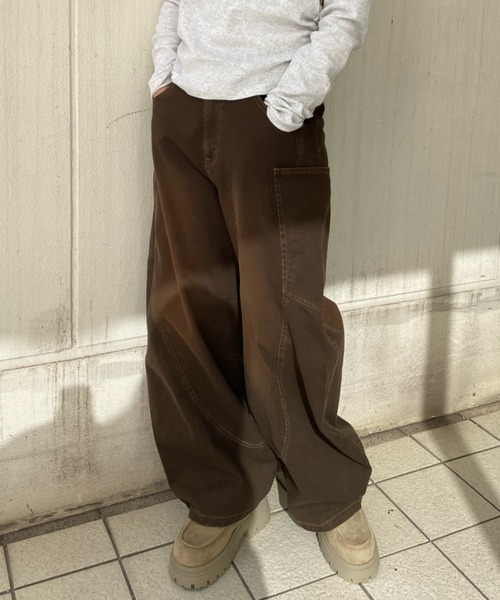 RAY CASSIN（レイカズン）の「【ウエスト調節可/2サイズ展開】デザイン切替デニム（デニムパンツ・レディース・ブルー/ブラック/ブラウン/ネイビー・S/M）」の11枚目の写真