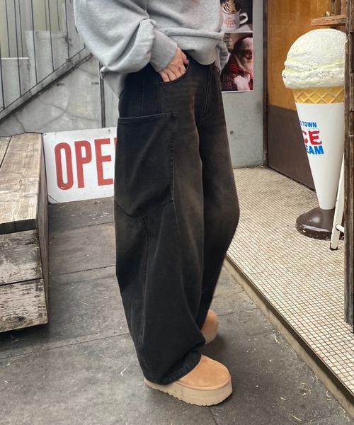 RAY CASSIN（レイカズン）の「【ウエスト調節可/2サイズ展開】デザイン切替デニム（デニムパンツ・レディース・ブルー/ブラック/ブラウン/ネイビー・S/M）」の17枚目の写真