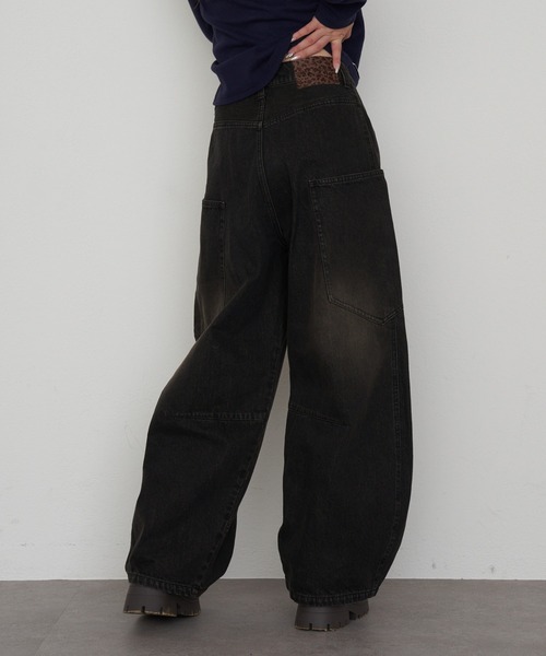 RAY CASSIN（レイカズン）の「【ウエスト調節可/2サイズ展開】デザイン切替デニム（デニムパンツ・レディース・ブルー/ブラック/ブラウン/ネイビー・S/M）」の22枚目の写真