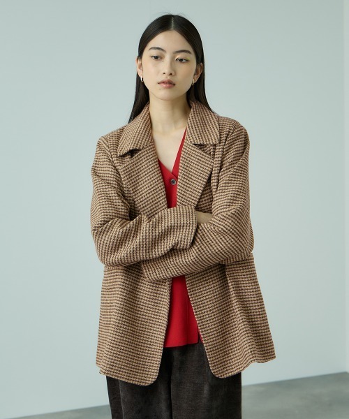 VICKY(ビッキー)の「ツィーディチェックWボタンジャコット(その他アウター・レディース・ブラック系その他/ベージュ系その他・M)」の2枚目の写真