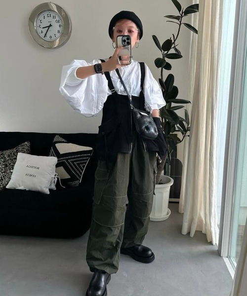 CFT.（シフト）の「ナイロンステッチクロップドプルオーバー（シャツ/ブラウス・レディース・グレー/ブラック/ホワイト・FREE）」の6枚目の写真