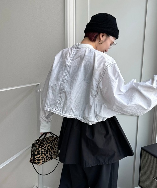 CFT.（シフト）の「ナイロンステッチクロップドプルオーバー（シャツ/ブラウス・レディース・グレー/ブラック/ホワイト・FREE）」の7枚目の写真