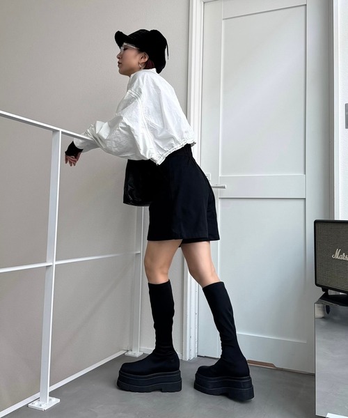 CFT.（シフト）の「ナイロンステッチクロップドプルオーバー（シャツ/ブラウス・レディース・グレー/ブラック/ホワイト・FREE）」の12枚目の写真