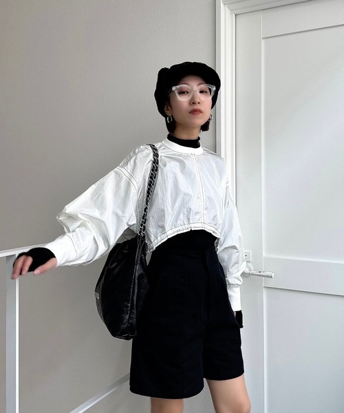 CFT.（シフト）の「ナイロンステッチクロップドプルオーバー（シャツ/ブラウス・レディース・グレー/ブラック/ホワイト・FREE）」の15枚目の写真