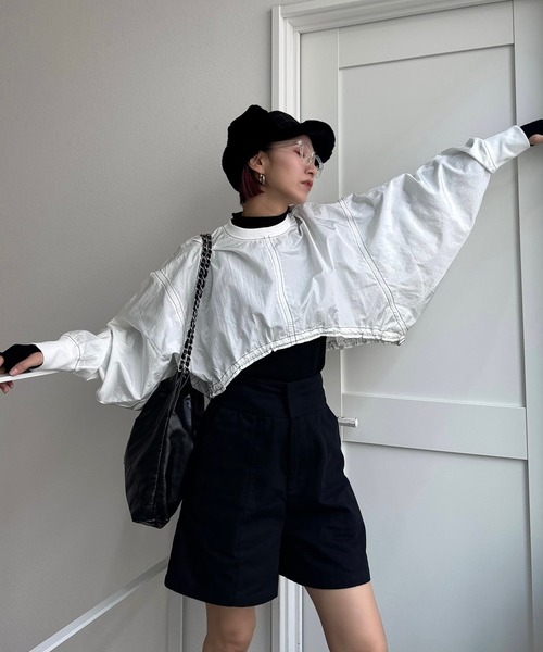 CFT.（シフト）の「ナイロンステッチクロップドプルオーバー（シャツ/ブラウス・レディース・グレー/ブラック/ホワイト・FREE）」の16枚目の写真