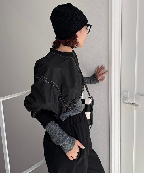 CFT.（シフト）の「ナイロンステッチクロップドプルオーバー（シャツ/ブラウス・レディース・グレー/ブラック/ホワイト・FREE）」の21枚目の写真