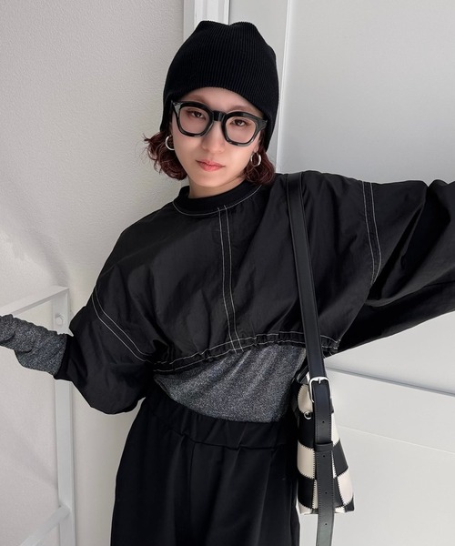 CFT.（シフト）の「ナイロンステッチクロップドプルオーバー（シャツ/ブラウス・レディース・グレー/ブラック/ホワイト・FREE）」の22枚目の写真