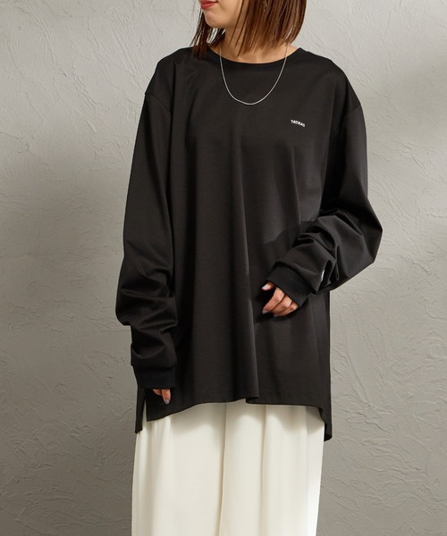 タトラス　ブラックカットソー TATRAS/タトラス] SICADO ワンポイントロゴ ロングスリーブTシャツ（T