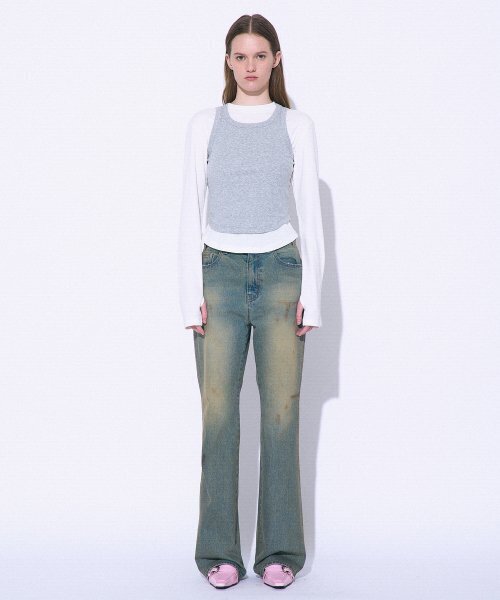 PARTIMENTO WOMEN(パルティメントウィメン)の「クラシックフレアジン_サンド(デニムパンツ・レディース・その他・SMALL/MEDIUM)」の1枚目の写真