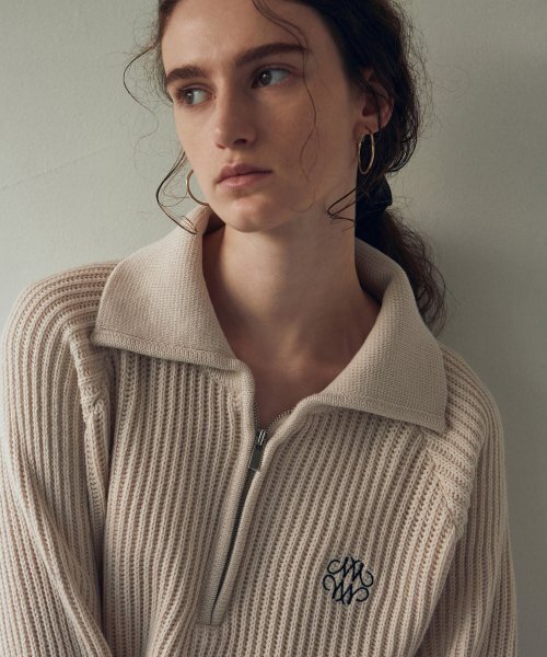 NICK&NICOLE（ニックアンドニコール）の「NICOLE HALF ZIP UP KNIT_LIGHT BEIGE（ニット/セーター・レディース・その他・FREE）」の2枚目の写真