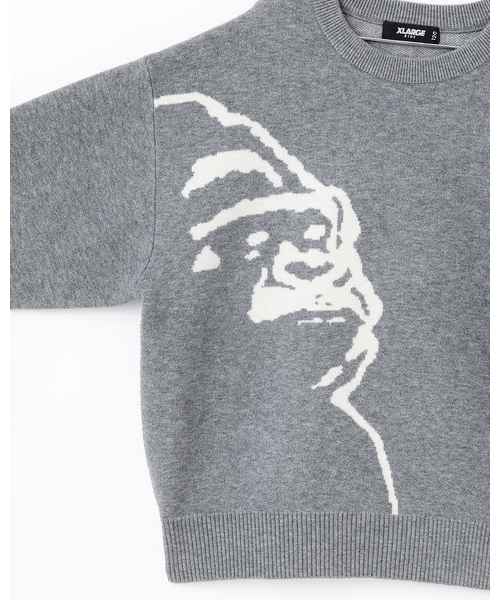 XLARGE KIDS（エクストララージキッズ）の「OGフェイスニットプルオーバー（ニット/セーター・キッズ・トップグレー/ブラック・100cm/140cm/110cm/130cm/120cm）」の5枚目の写真