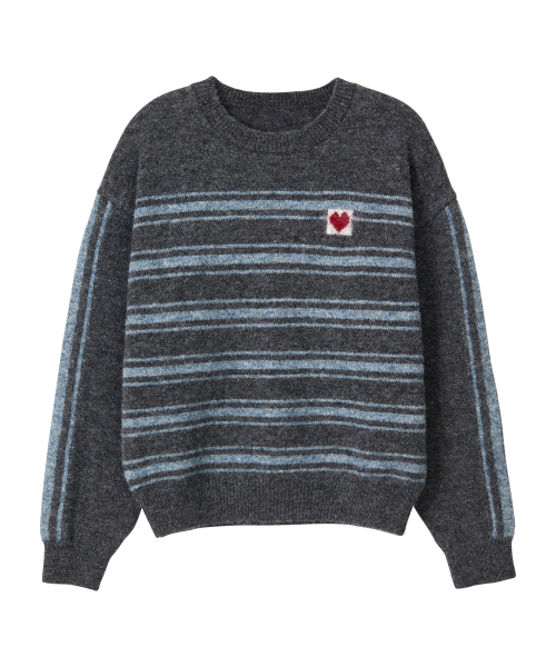 BITTER CELLS（ビターセルズ）の「95ヴィンテージストライプニット-チャコール（ニット/セーター・レディース・その他・FREE）」の2枚目の写真