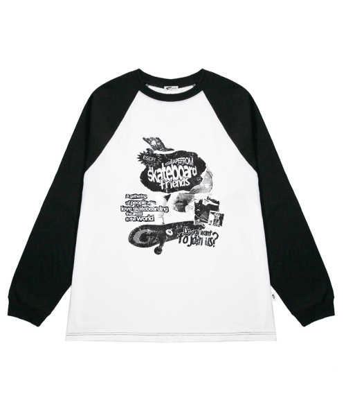 ESCAPEFROM(エスケープフロム)の「スケートボーダーフレンズプリントロングスリーブブラック(Tシャツ/カットソー・レディース・その他・MEDIUM/LARGE/SMALL)」の1枚目の写真