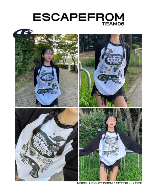 ESCAPEFROM(エスケープフロム)の「スケートボーダーフレンズプリントロングスリーブブラック(Tシャツ/カットソー・レディース・その他・MEDIUM/LARGE/SMALL)」の6枚目の写真