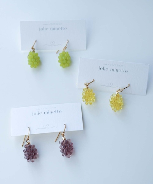 CERCA(チェルカ)の「jolie minette/ミニ ぶどう フック ピアス/アレルギー対応(ピアス(両耳用)・レディース・イエロー系その他/グリーン/パープル系その他・FREE)」の12枚目の写真