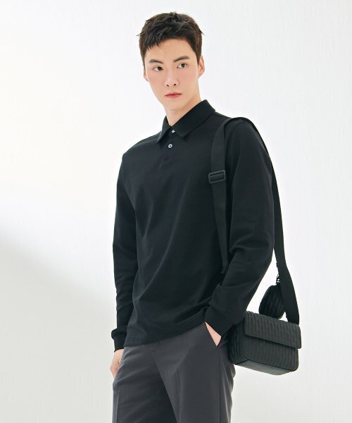 CHASECULT(チェイスカルト)の「男性モダンカラー長袖Tシャツ-DARK5122B03(ポロシャツ・メンズ・ブラック・100/105/95)」の2枚目の写真