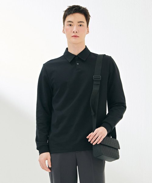 CHASECULT(チェイスカルト)の「男性モダンカラー長袖Tシャツ-DARK5122B03(ポロシャツ・メンズ・ブラック・100/105/95)」の3枚目の写真