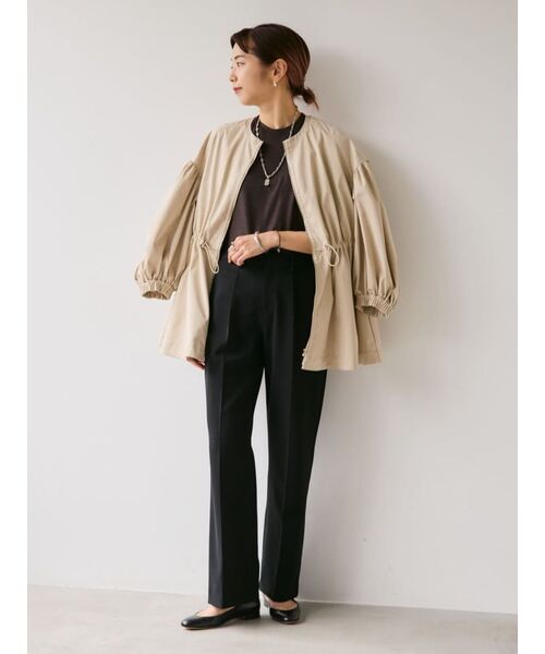 VERMEIL par iena（ヴェルメイユパーイエナ）の「《追加2》ダブルクロスストレッチパンツ（スラックス・レディース・ホワイト/ブラック/ベージュ・36/38/40）」の11枚目の写真